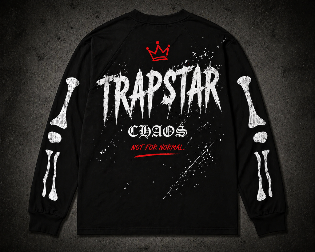 TRAPSTAR CHAOS BONES LONGSLEEVE T-SHIRT - BLACK