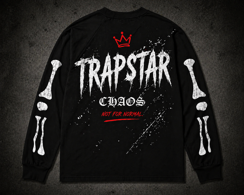 TRAPSTAR CHAOS BONES LONGSLEEVE T-SHIRT - BLACK